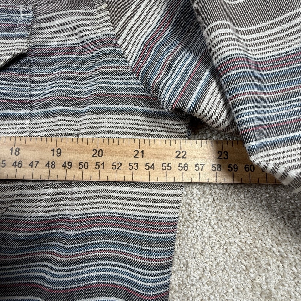 SWISSTECH Men's Large Button Up Long Sleeve Striped Shirt Brown - Picture 6 of 6